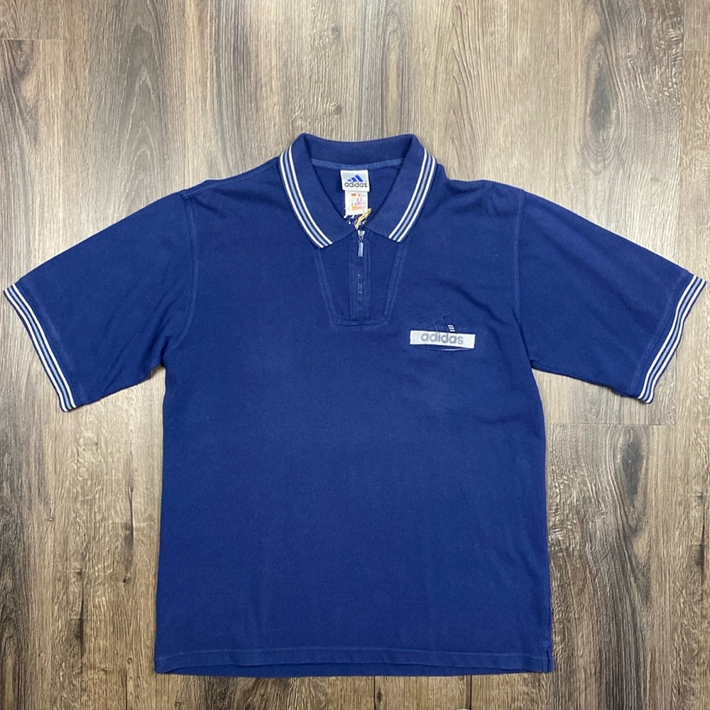 VINTAGE Adidas 1/4 zip polo shirt. Men’s Large